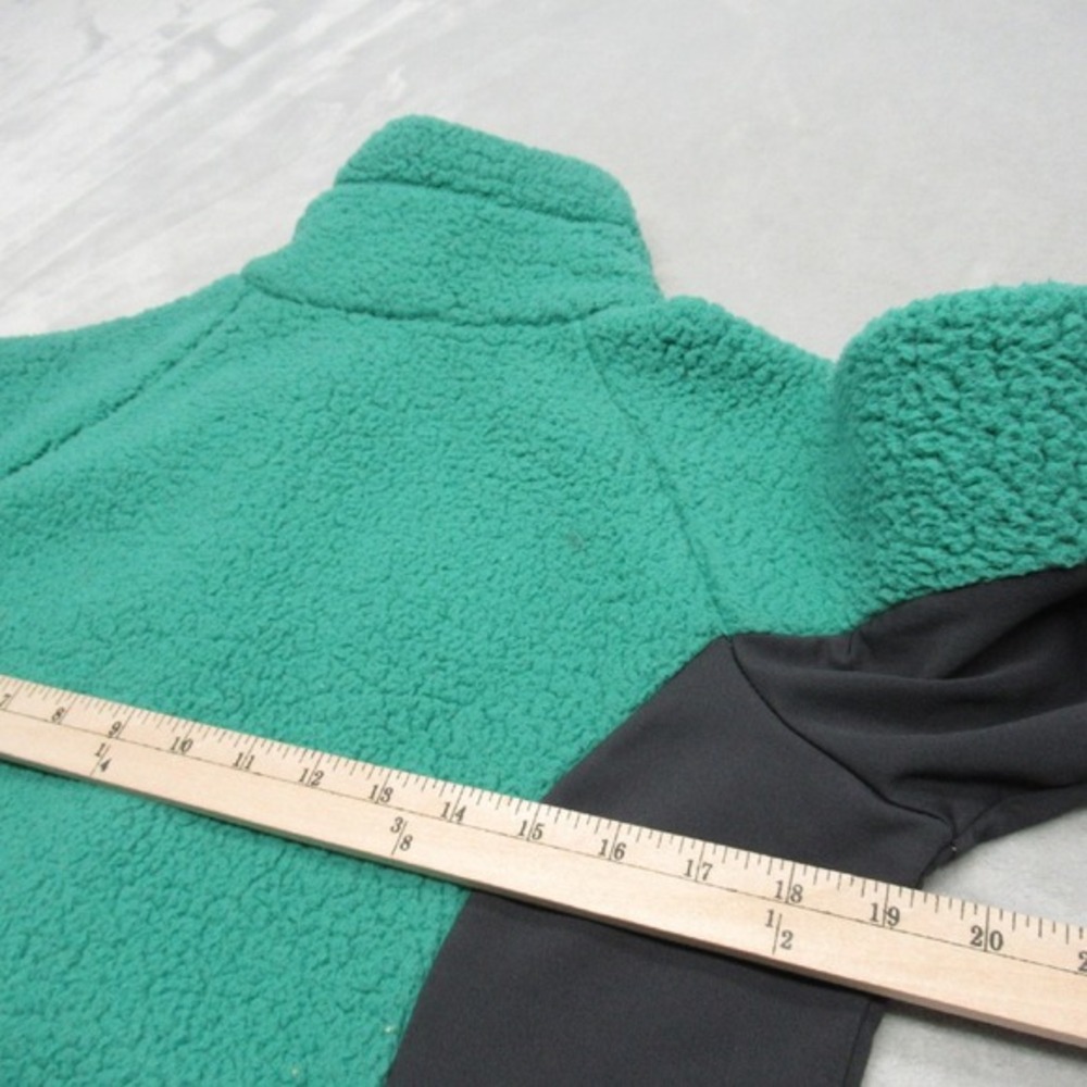 Cabelas Jacket Mens Small Green Black Tech Hiking Full Zip Pockets Sherpa Fleece - Picture 14 of 15